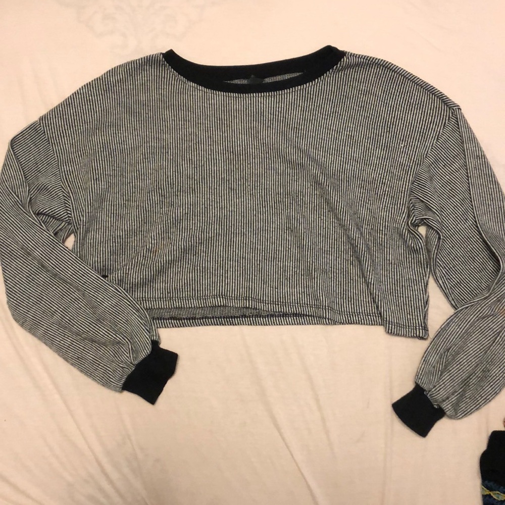 very cropped, striped top! open to offers :)